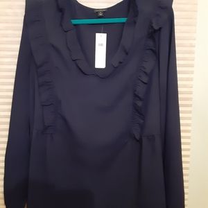 ANN TAYLOR ruffled blouse, new, XL